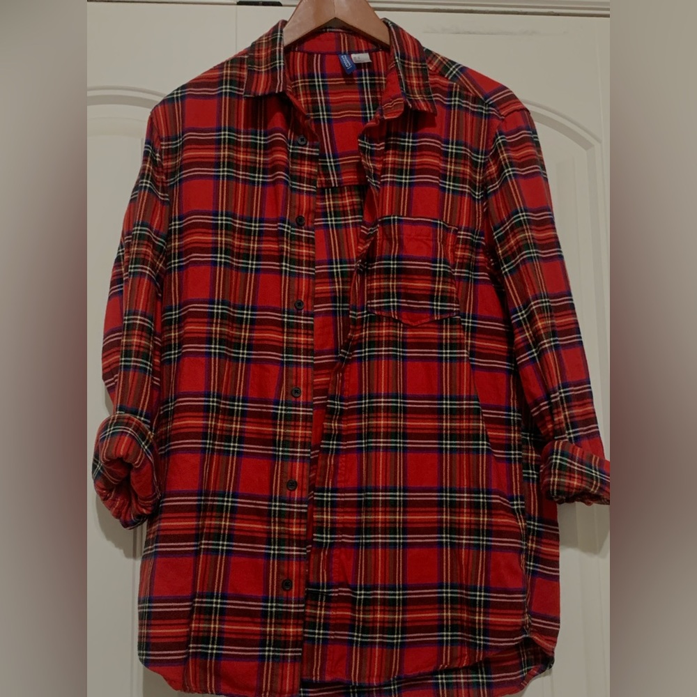 H&M Divided Mens size M flannel button down